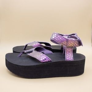 Teva Snake Iridescent Platform Sandals Women's Size 8